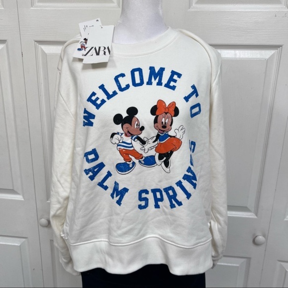 Zara Mickey and Minnie Palm Springs Women Sweatshirt Size  X-Large